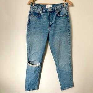 Reformation Cynthia High Rise Straight Leg Shasta Destroyed Medium Wash Size 26